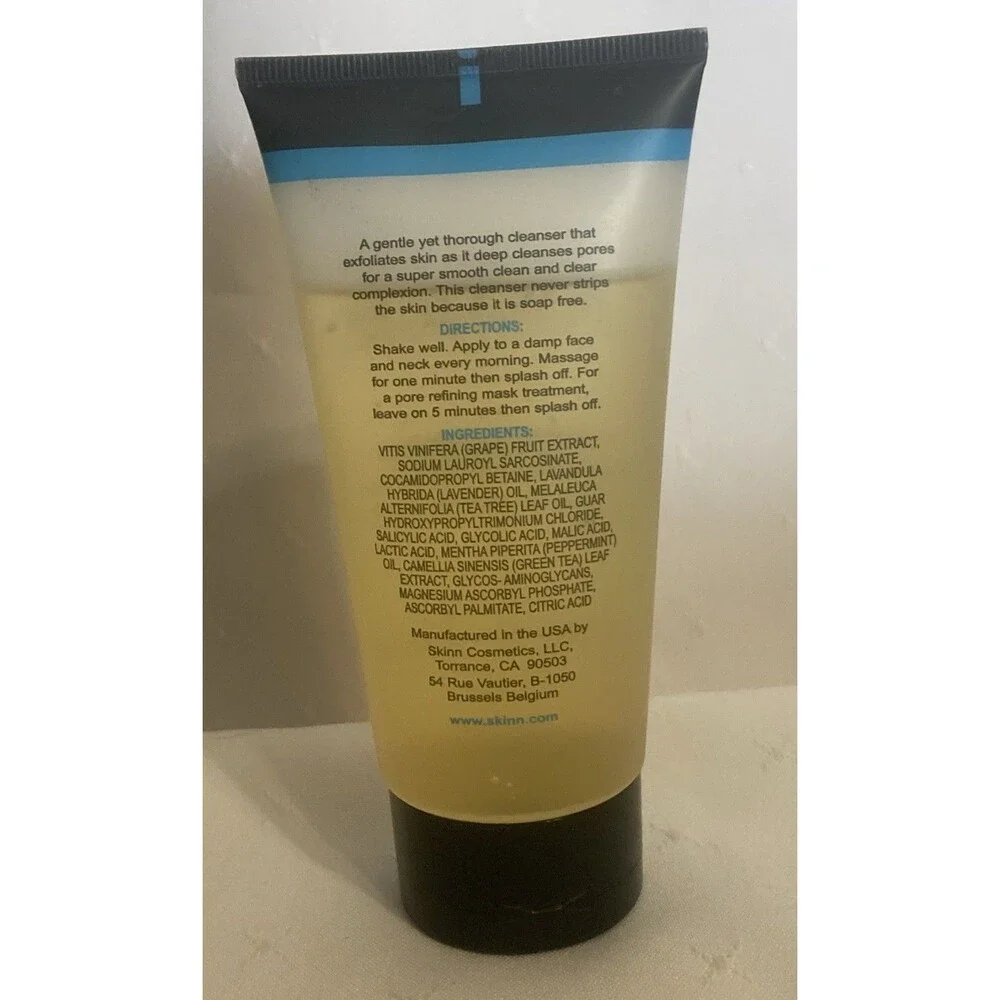 SKINN DIMITRI JAMES Sulfate Free Cleanser Gentle Exfoliating Face Wash AM 4oz
